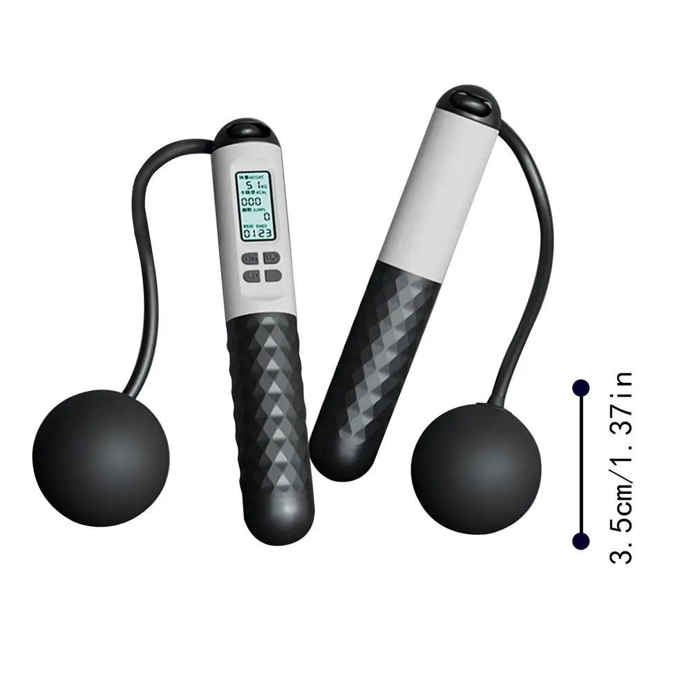 Ropeless Jump Rope with Counter Fitness Weighted Skipping Rope Smart Cordless Ball-Weighted Digital Counting Jump Rope