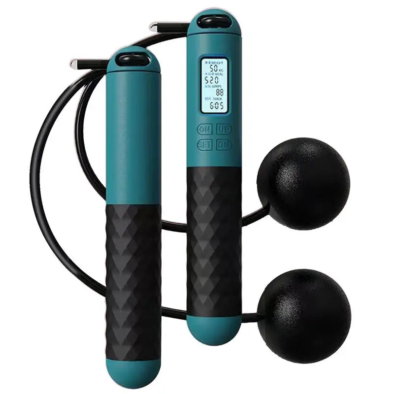 Ropeless Jump Rope with Counter Fitness Weighted Skipping Rope Smart Cordless Ball-Weighted Digital Counting Jump Rope